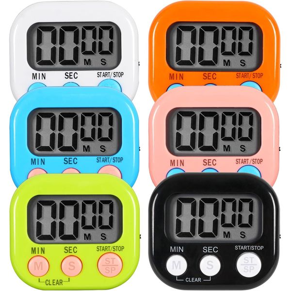 6 Pack Multi-Function Electronic Timer for Study, Kitchen and Training