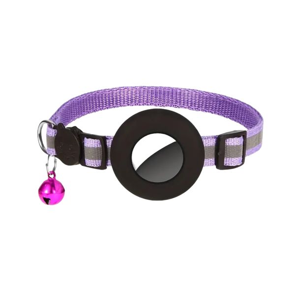 Small Dog/ Cat Apple Airtag Holder And Collar With Bell - Orange