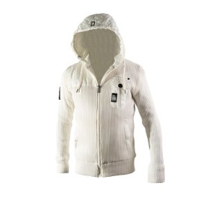 CROSSHATCH - Men's Braksons Ribbed Hoodie Style Jumper + Faux Sherpa Lining