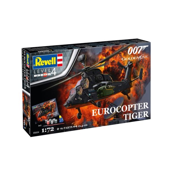 Revell 1/72 James Bond "Eurocopter Tiger" Model Kit w/paints, glue &amp; brush