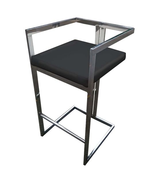 Alexa Hightop Barstool Silver Frame Velvet