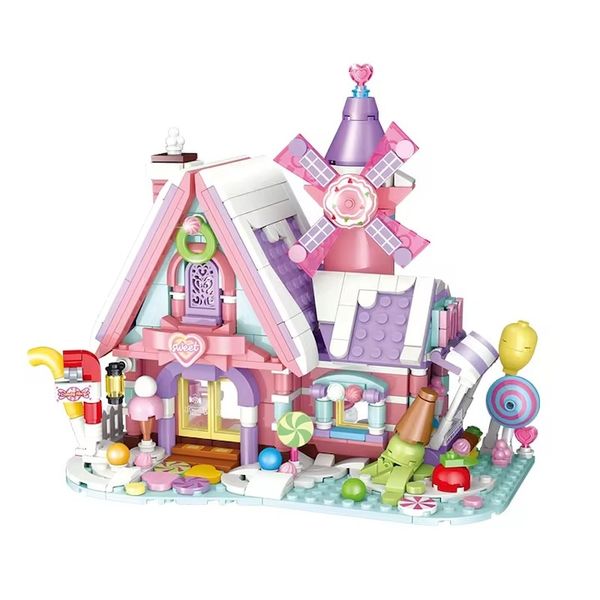 Fantasy Candy House for Girls 6-12 Compatible with Lego City House - Pink