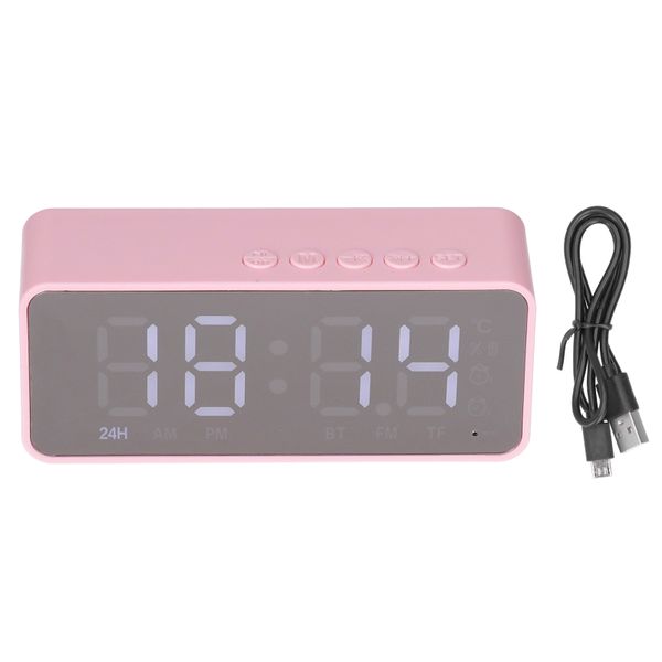 G50 Multifunctional Bluetooth Alarm Clock Speaker Wireless MP3 Player Pink