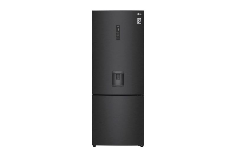 LG Matte Black 446L Bottom Freezer Fridge Smart Invert Comp. GC-F569NQHM