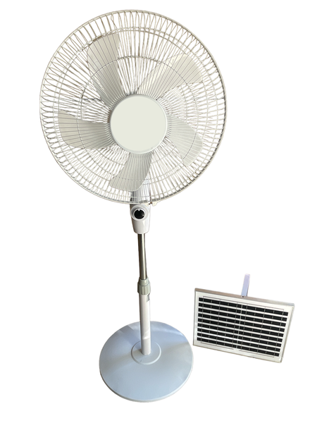 Rechargeable Pedestal Fan With Solar Panel - Dual Power