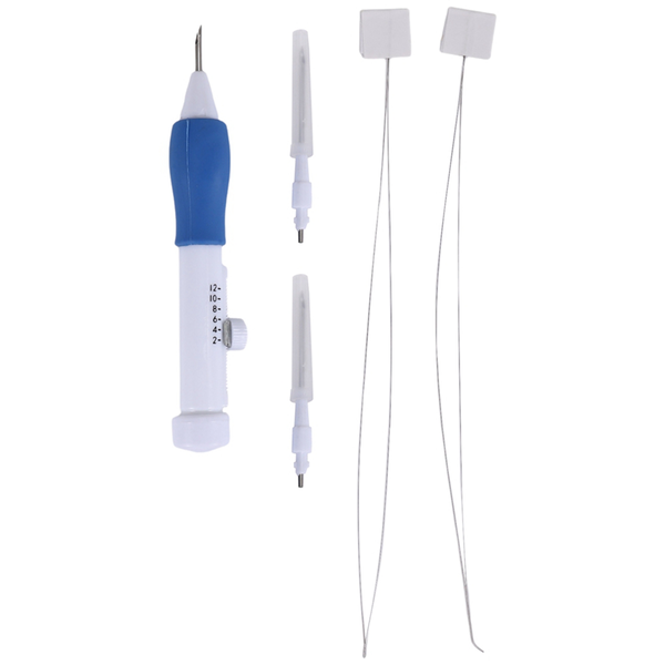 White+Blue Three Sized Embroidery needle Punching Needle Tool Set