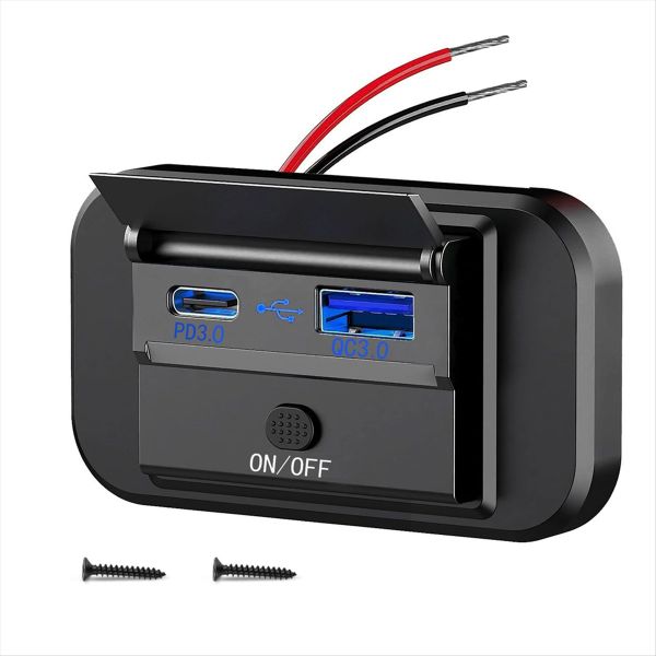 Dual Quick Charge Usb Qc3.0 and Pd3.0 Rv Usb Outlet 12V Usb Charger