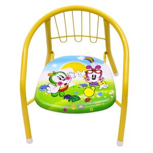 Kids / Kiddies Cushioned Metal Chair with Squeaky Sound - Yellow