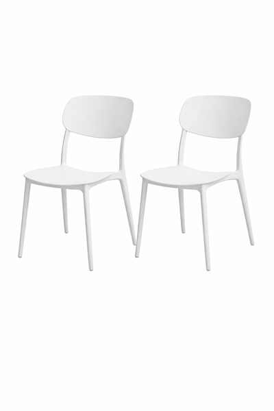 Modern Minimalist Plastic Dining Chair Set 2
