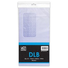 DLB White Window Opaque Self Seal Retail Packs 25's Envelopes