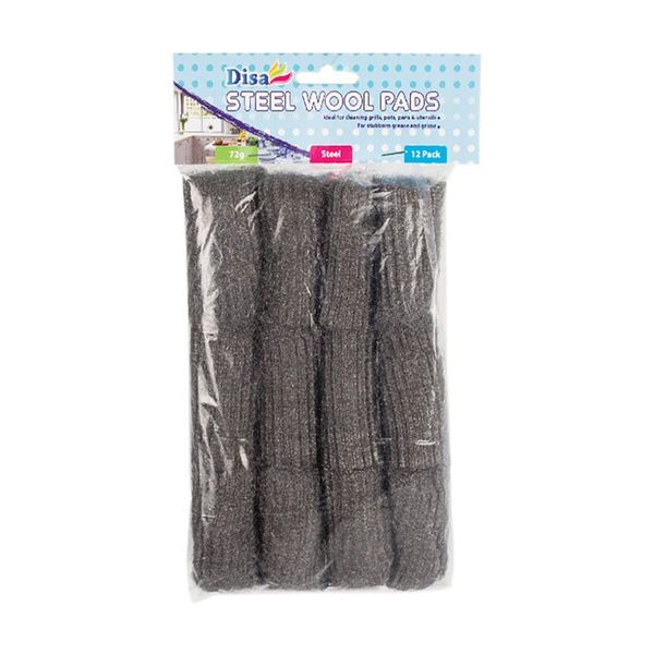 Steel Wool Pads - Cleaning Accessories - Steel - 72g - 12 Pack