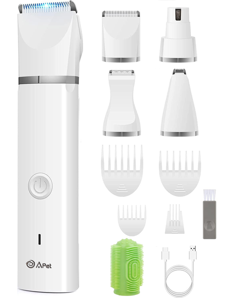 A-PET Pet Hair Clipper/Trimmer Grooming Kit - Nail Grinder &amp; Teeth Cleaner