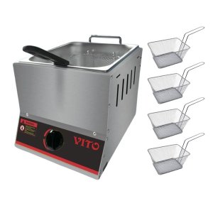 Vito dfg-6l 6L Gas Deep Fryer and 4 Chip Baskets