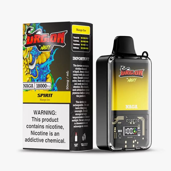 Nasty DRGON 18k puffs Disposabel Vape - Mango Ice (Spirit)