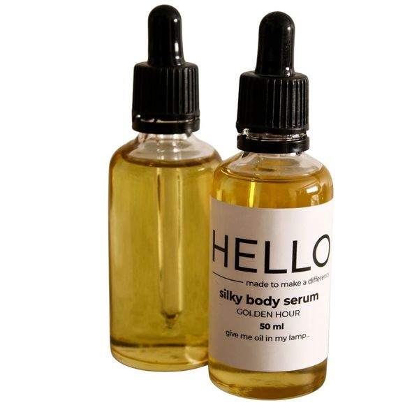 50ml Hello Organic Silky Body Serum - Moisturising Natural Body Glow Oil