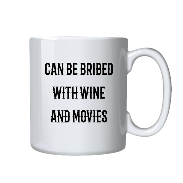 Wine and Movies Coffee Mug - Best Funny Novelty Cup Gift Ideas for