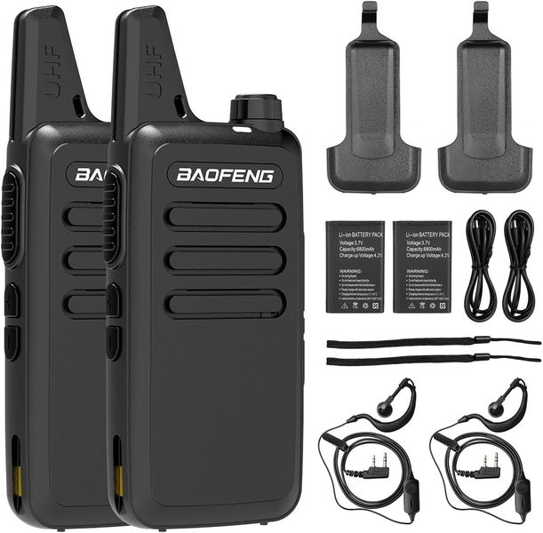 Long Range Walkie Talkie with Earpiece Mic Rechargeable 2-Way Radios Adults
