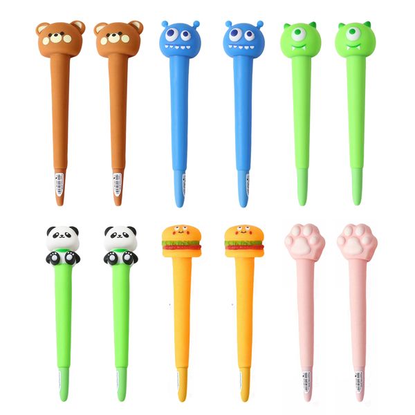 12PCS Cute Silicone Roller Ball Pen Kawaii Stationery Pen