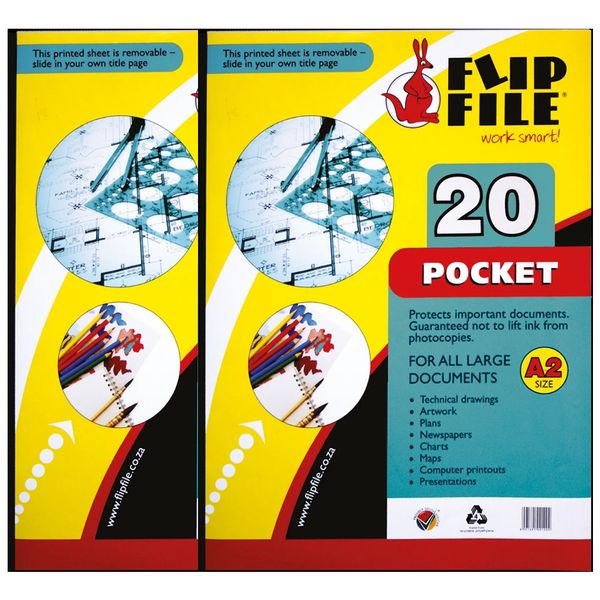 Flip File 20 Pocket Display Book - A2 (Pack of 5)