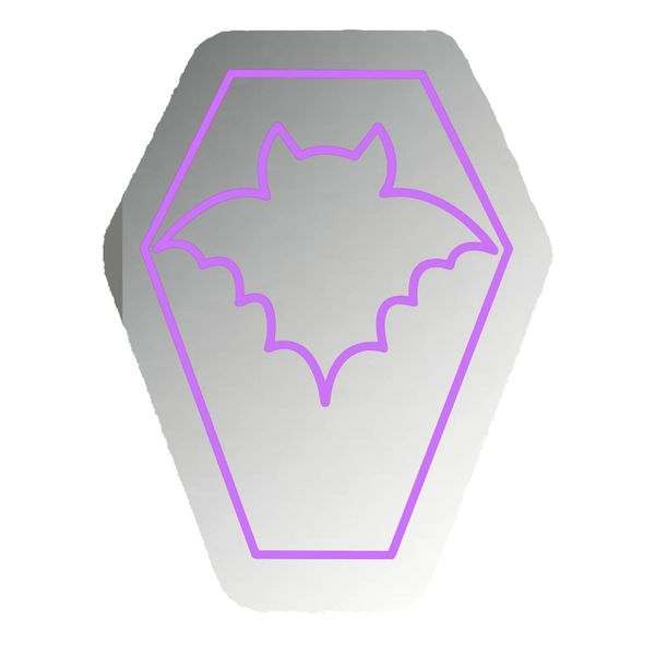 Coffin Bat Neon Mirror Sign,Gothic Room Decor,