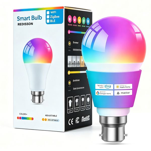 Redisson Smart Light Bulbs 9W 850LM B22 LED Wi-Fi Light Bulb