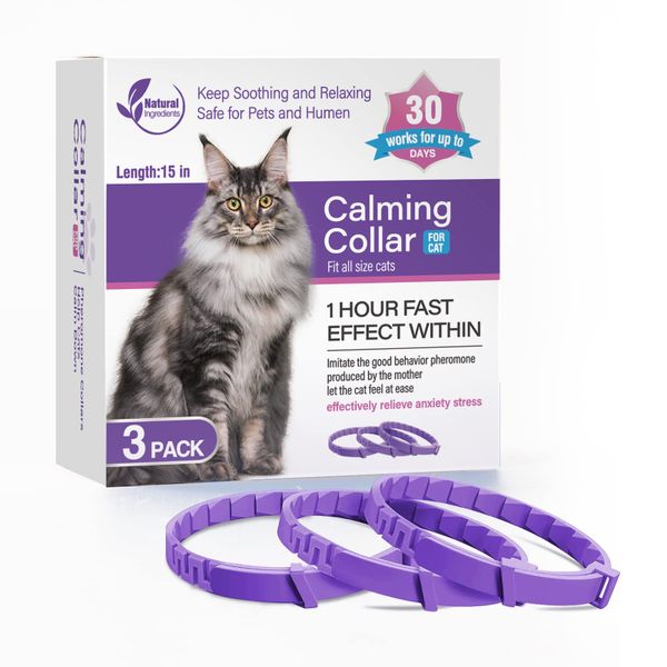 3 Pack Cat Calming Collar Efficient Relieve Reduce AnxietyStress