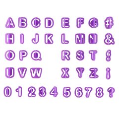 40 Pieces Of Alphabet &amp; Number Cuts Out - Purple