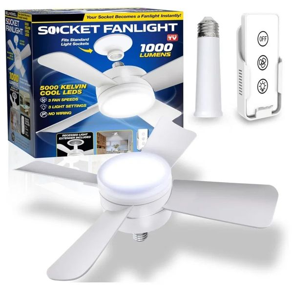 LED Ceiling Fans with Remote Control For Bedroom Kitchen Living Room