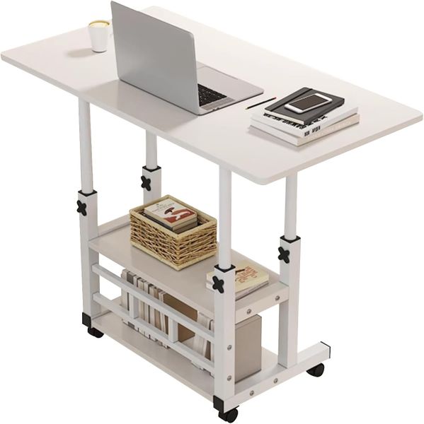 Mobile Stand Desk,Mobile Side Table, Height Adjustable Table Portable Desk