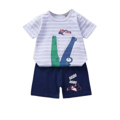 Toddler Boy Pyjama Summer/short sleeve Set with Cute Crocodile Print
