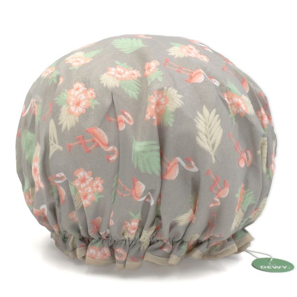 Dewy - Shower Cap / Bath Hat – Double Lined, Large (Leopard Print)