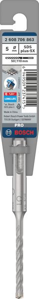 Bosch PRO SDS Plus-5X Hammer Drill Bit, 5 x 50 x 110 mm
