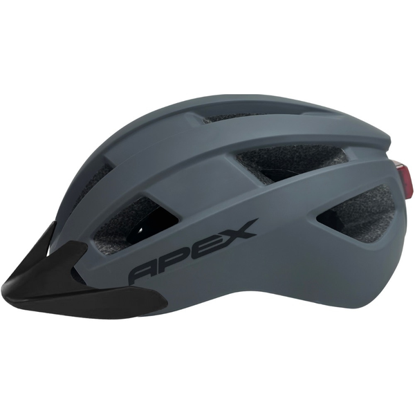APEX Atom Matte Grey Bicycle Helmet