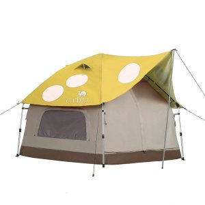 Camel Automatic Open Mushroom Shape Tent Family Tents -Yellow