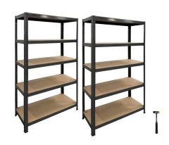 Anchor Racking 5 Tier Shelving 250Kg 2x 180x90x40 Hooks + Pegboard + Hammer
