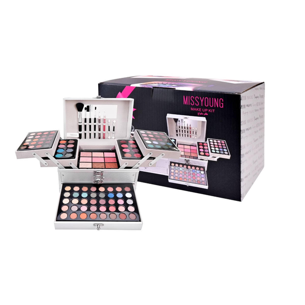 Makeup Kit With Complete Eyeshadow, Blush, Lipstick, And ,Makeup Brushes