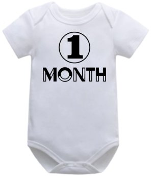 1 Month Baby Milestone BabyGrow/Onesie