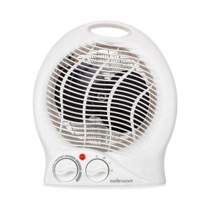 Mellerware Heater Floor Fan Plastic White 2Heat Settings 2000W "Swiss
