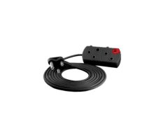 Black Extension Cord 20m 2x16a Sockets
