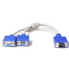 VGA Male to 2 VGA Female Y Cable