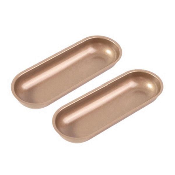 Oval Carbon Steel Hot Dog Cake Mold Pastry Bakeware 3Pcs