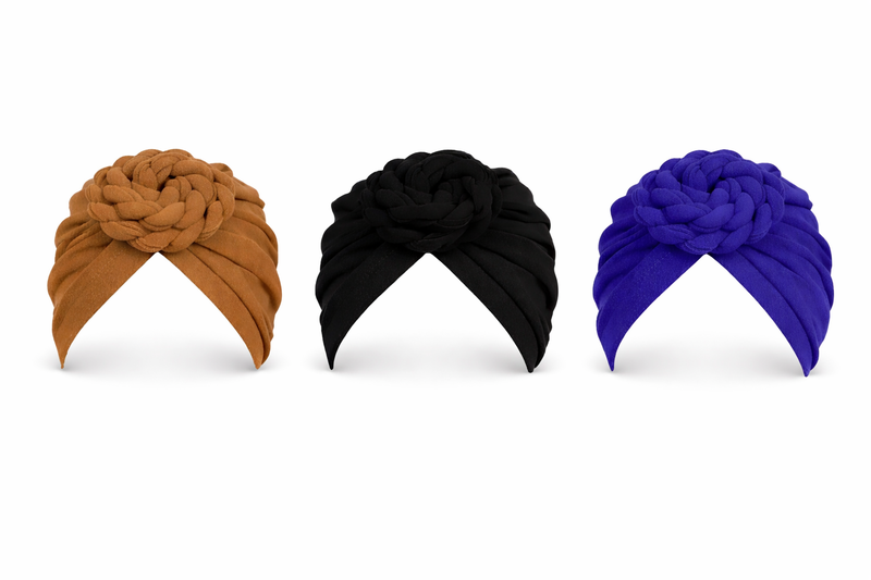3 Pack Women's Stretchy Turban Floral Twist Headwrap Cap
