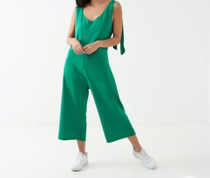Wide leg Linen Jumpsuit - Green