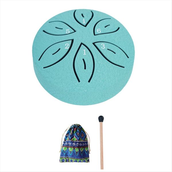 Steel Tongue Drum Rain Drum For Outside 6 Notes 3 Inches Dark Green