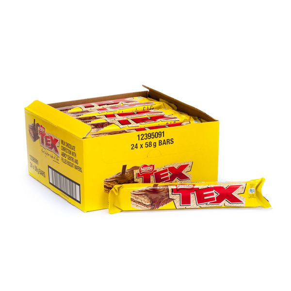 Nestlé Tex Chocolate Bars - 24 x 58g | Nougat &amp; Milk Chocolate Snack Pack