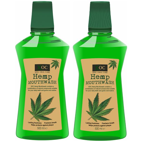 Xpel Oral Care Organic Anti-Bacterial Hemp Oil Mouthwash Set - 500ml