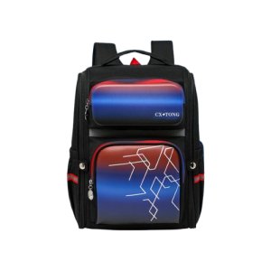 Large Schoolbag Cute Student School Backpack Printed Waterproof-BlackRed