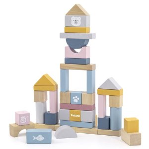 Polar B Stacking, Builing and Balancing Wooden Blocks - 60 Pieces