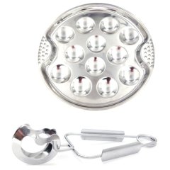 1 Set of Stainless Steel Snail Escargot Plate Grilled Tool