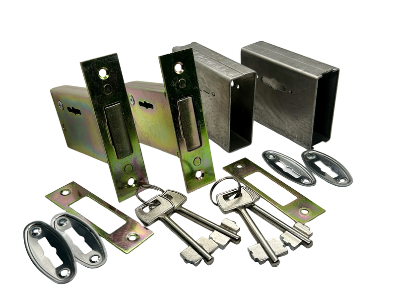 Gate Locks with Keys, Cover Plates &amp; Steel Lock Boxes Combo 2